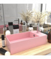 vidaXL Bathroom Sink with Overflow Ceramic Matt Pink