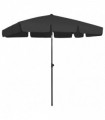 vidaXL Beach Umbrella Black 200x125 cm