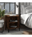 vidaXL Bed Cabinet with Metal Legs Smoked Oak 40x30x50 cm