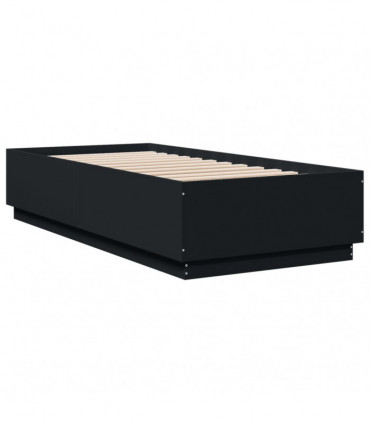 vidaXL Bed Frame Black 100x200 cm Engineered Wood