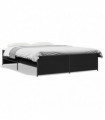 vidaXL Bed Frame Black 140x200 cm Engineered Wood and Metal