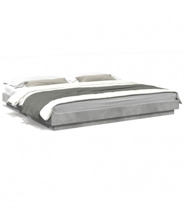 vidaXL Bed Frame Concrete Grey 180x200 Super King cm Engineered Wood