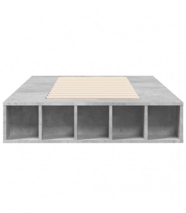 vidaXL Bed Frame Concrete Grey 75x190 cm Small Single Engineered Wood