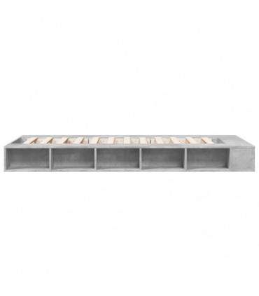 vidaXL Bed Frame Concrete Grey 75x190 cm Small Single Engineered Wood