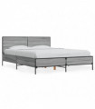 vidaXL Bed Frame Grey Sonoma 140x190 cm Engineered Wood and Metal