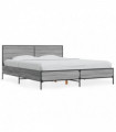 vidaXL Bed Frame Grey Sonoma 160x200 cm Engineered Wood and Metal