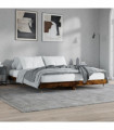 vidaXL Bed Frame Smoked Oak 120x200 cm Engineered Wood