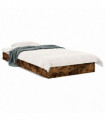 vidaXL Bed Frame Smoked Oak 75x190 cm Small Single Engineered Wood