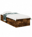 vidaXL Bed Frame Smoked Oak 75x190 cm Small Single Engineered Wood