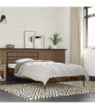 vidaXL Bed Frame Smoked Oak 75x190 cm Small Single Engineered Wood and Metal