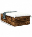 vidaXL Bed Frame Smoked Oak 90x200 cm Engineered Wood