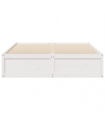 vidaXL Bed Frame White 150x200 cm King Size Solid Wood Pine