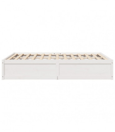 vidaXL Bed Frame White 150x200 cm King Size Solid Wood Pine