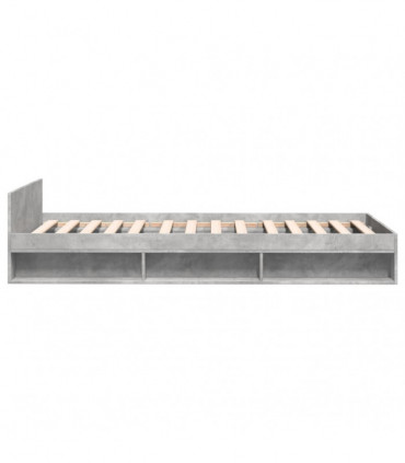 vidaXL Bed Frame with Drawer Concrete Grey 75x190 cm Small Single Engineered Wood