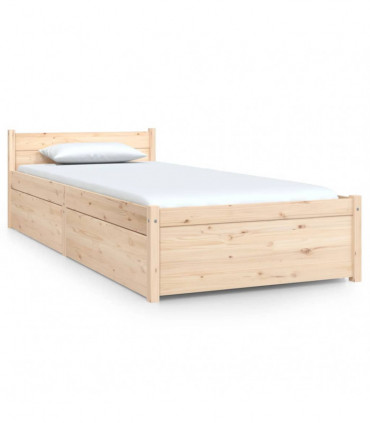 vidaXL Bed Frame with Drawers 75x190 cm Small Single