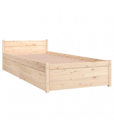 vidaXL Bed Frame with Drawers 75x190 cm Small Single