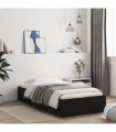 vidaXL Bed Frame with Drawers Black 100x200 cm Engineered Wood