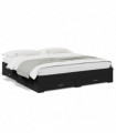 vidaXL Bed Frame with Drawers Black 180x200 cm Super King Engineered Wood