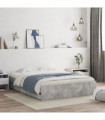 vidaXL Bed Frame with Drawers Concrete Grey 140x190 cm Engineered Wood