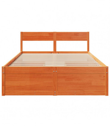 vidaXL Bed Frame with Drawers Wax Brown 120x200 cm Solid Wood Pine