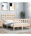vidaXL Bed Frame with Headboard 120x200 cm Solid Wood