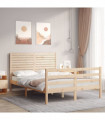 vidaXL Bed Frame with Headboard 140x200 cm Solid Wood