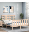vidaXL Bed Frame with Headboard 160x200 cm Solid Wood