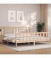 vidaXL Bed Frame with Headboard 200x200 cm Solid Wood