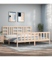 vidaXL Bed Frame with Headboard 200x200 cm Solid Wood