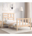 vidaXL Bed Frame with Headboard 90x200 cm Solid Wood