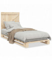 vidaXL Bed Frame with Headboard 90x200 cm Solid Wood Pine
