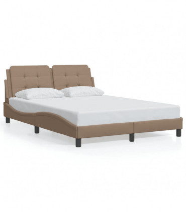 vidaXL Bed Frame with Headboard Cappuccino 120x200 cm Faux Leather