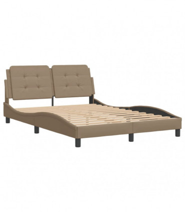 vidaXL Bed Frame with Headboard Cappuccino 120x200 cm Faux Leather
