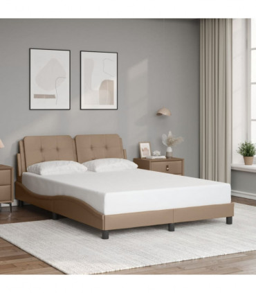 vidaXL Bed Frame with Headboard Cappuccino 120x200 cm Faux Leather