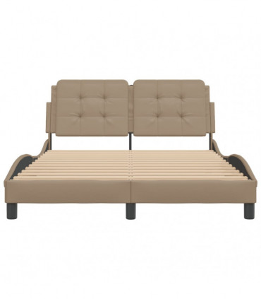 vidaXL Bed Frame with Headboard Cappuccino 120x200 cm Faux Leather