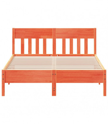 vidaXL Bed Frame with Headboard Wax Brown 160x200 cm Solid Wood Pine