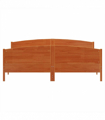 vidaXL Bed Frame with Headboard Wax Brown 180x200 cm Super King Solid Wood Pine