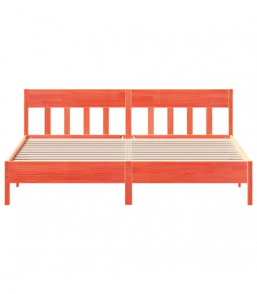 vidaXL Bed Frame with Headboard Wax Brown 180x200 cm Super King Solid Wood Pine