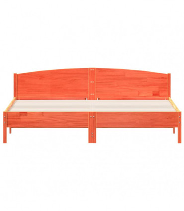 vidaXL Bed Frame with Headboard Wax Brown 200x200 cm Solid Wood Pine