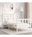 vidaXL Bed Frame with Headboard White 100x200 cm Solid Wood