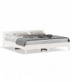 vidaXL Bed Frame with Headboard White 200x200 cm Solid Wood Pine