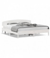 vidaXL Bed Frame with Headboard White 200x200 cm Solid Wood Pine