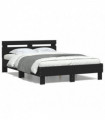 vidaXL Bed Frame with Headboard and LED Black 120x200 cm