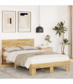 vidaXL Bed Frame with Headboard without Mattress 120x200 cm Solid Wood Oak