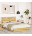 vidaXL Bed Frame with Headboard without Mattress 120x200 cm Solid Wood Oak