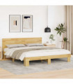 vidaXL Bed Frame with Headboard without Mattress 180x200 cm Solid Wood Oak