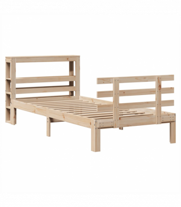 vidaXL Bed Frame with Headboard without Mattress 90x200 cm