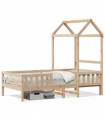 vidaXL Bed Frame with Roof 80x200 cm Solid Wood Pine