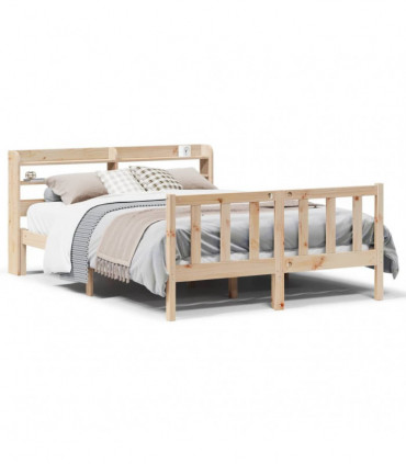 vidaXL Bed Frame without Mattress 150x200 cm King Size Solid Wood Pine