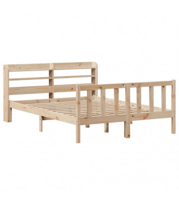 vidaXL Bed Frame without Mattress 150x200 cm King Size Solid Wood Pine